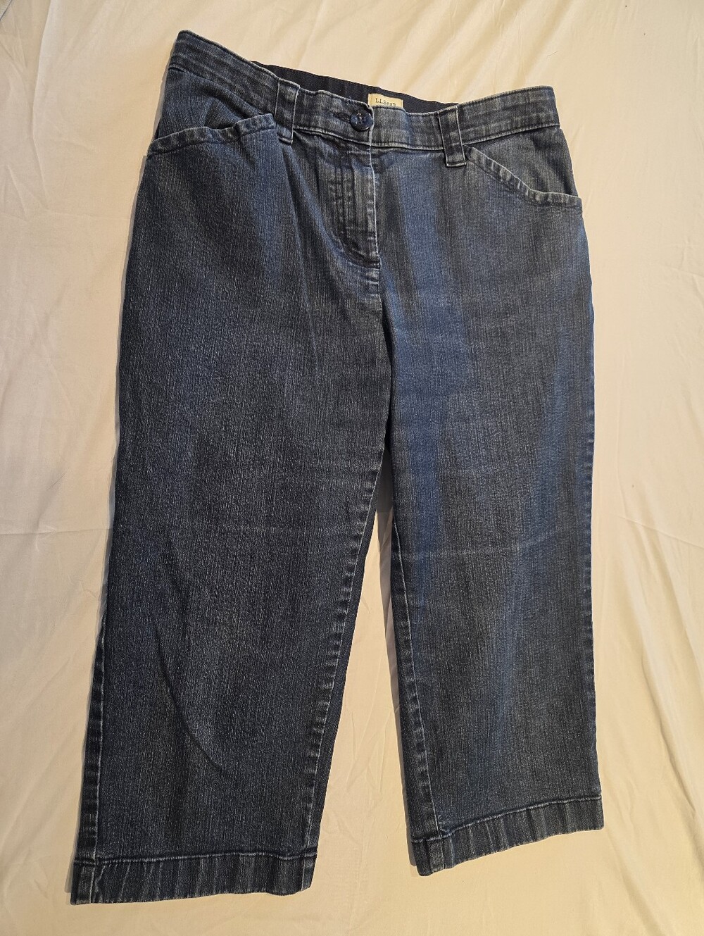 LL Bean Classic Fit Capri Jeans Sz 10 Petite Mid Rise 20" Inseam Casual